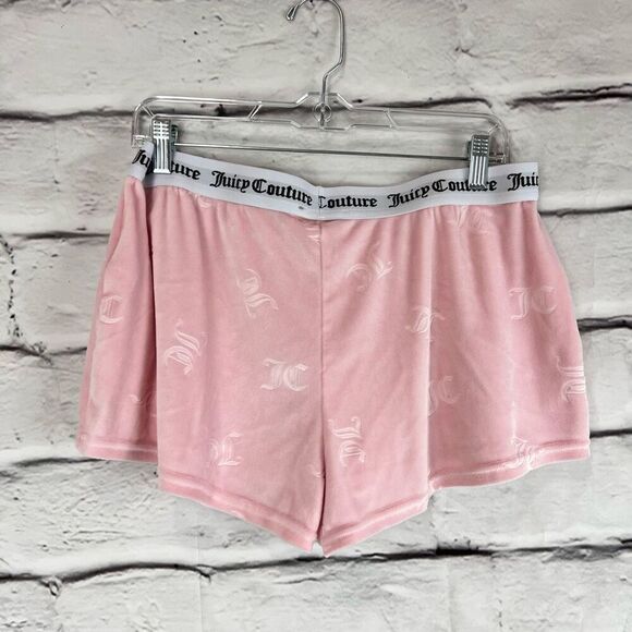 Juicy Couture Women's Pink Velour Sleep Shorts XL Graphic Print - Picture 7 of 8